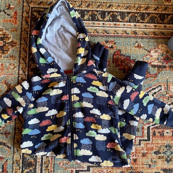 Frugi Rain Clouds Hooded Snugglesuit Romper, 18-24M - Picture 1 of 3